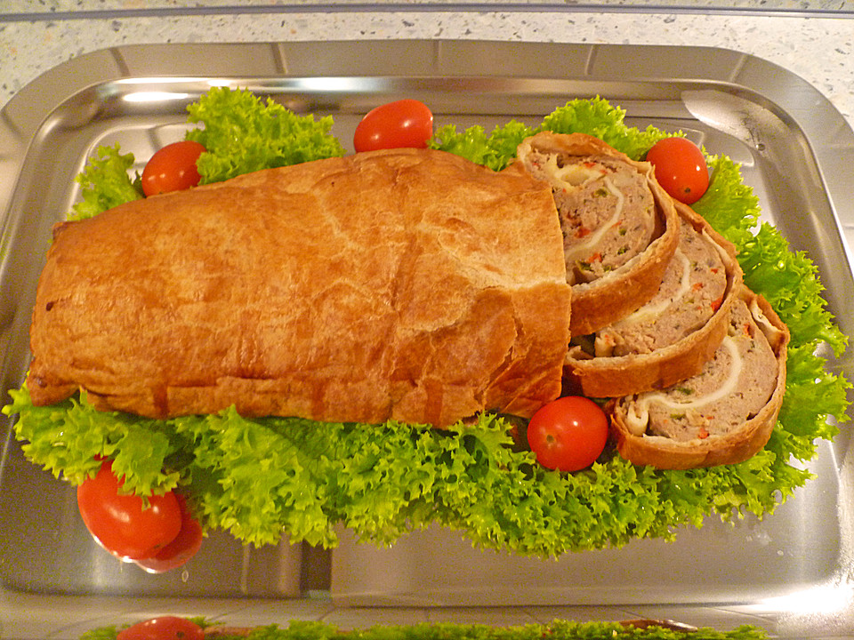 Hackfleisch-Blätterteig-Strudel