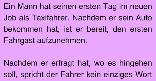 Witz Des Tages: Taxifahrer Rastet Aus